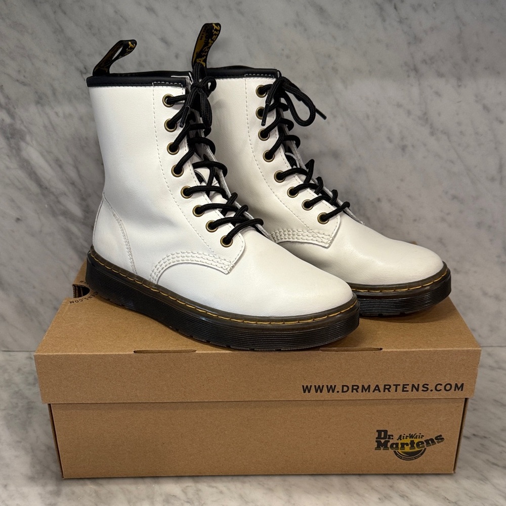 Dr. Martens Women's Zavala AirWair White Combat Boots